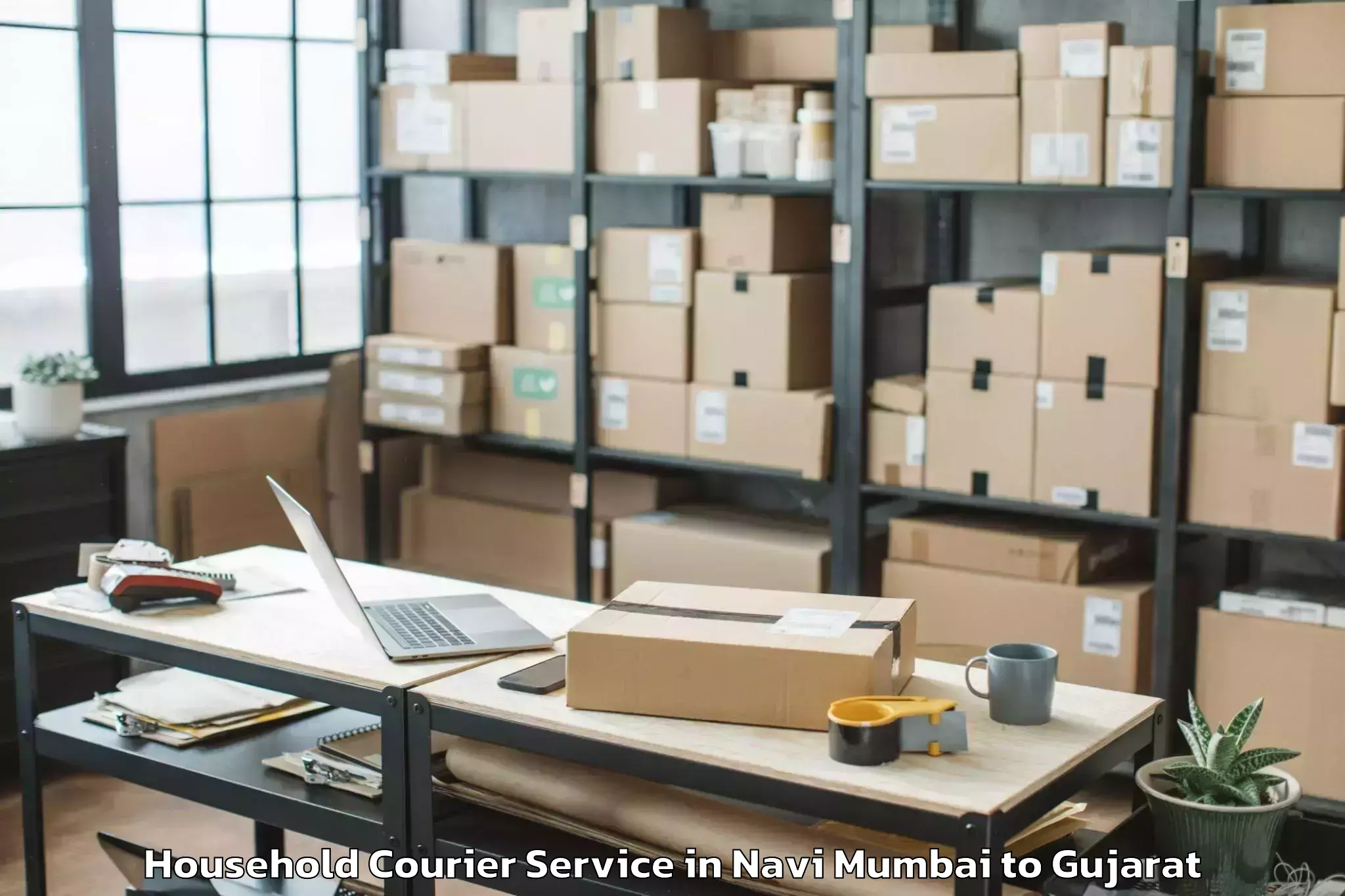 Affordable Navi Mumbai to Santalpur Household Courier